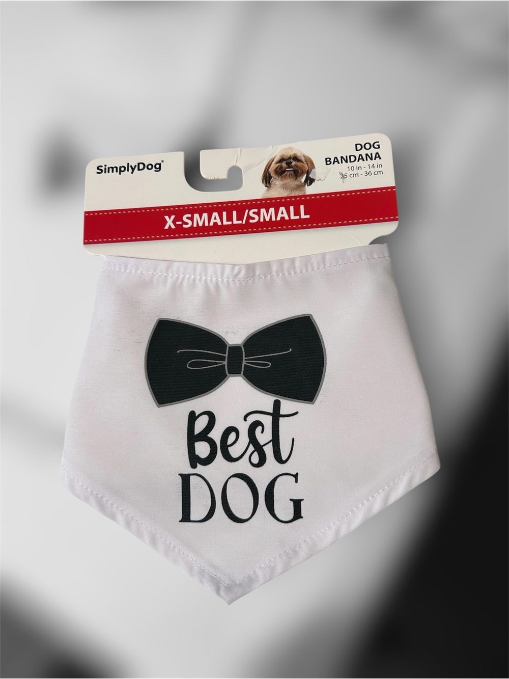SimplyDog "Best Dog" Bow Tie White Bandana XS/S New